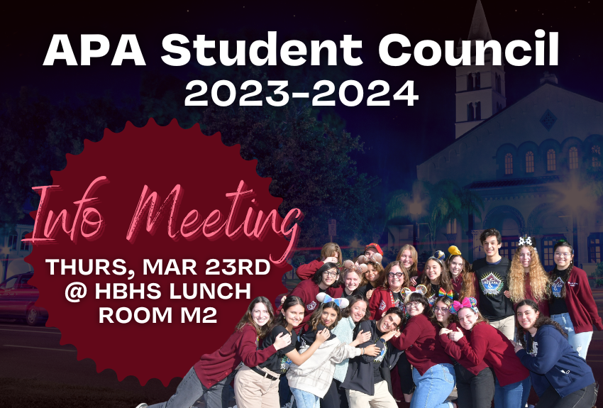 APA Student Council Info Meeting Mar 23rd HBHS Lunch HBAPA