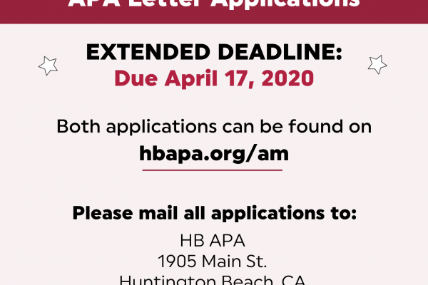 APA HONOR CORD AND LETTER APPLICATIONS